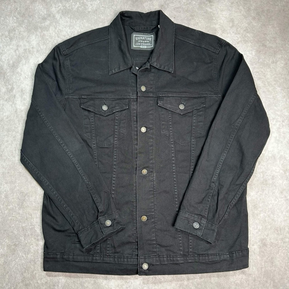 Levi Strauss Signature Gold Men's Jacket Mens Size Large Black Cotton Blend
